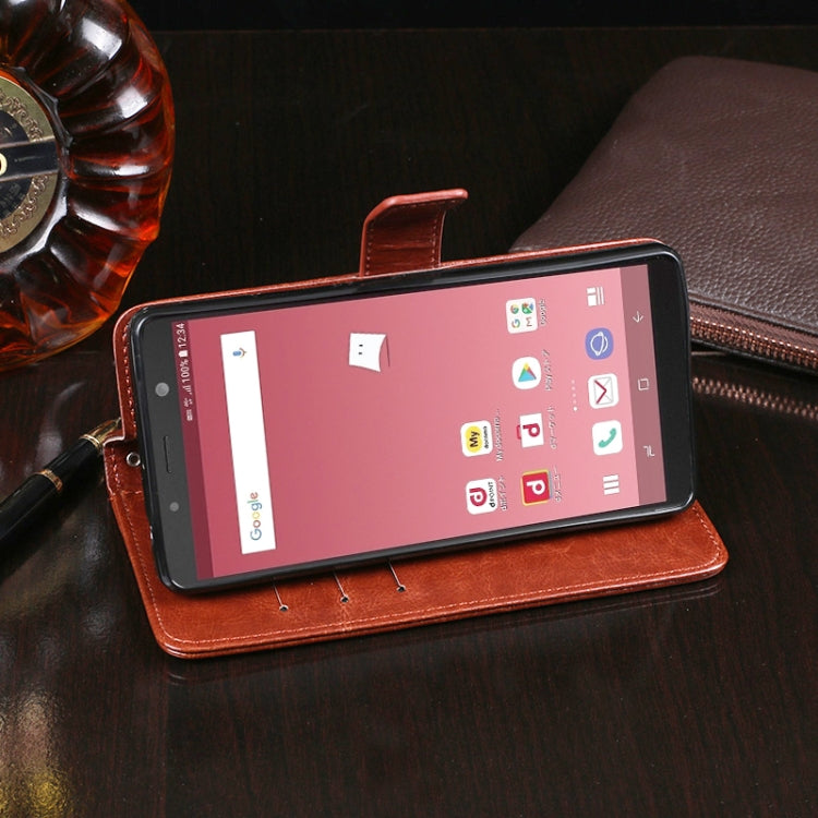 For Galaxy Feel 2 idewei Crazy Horse Texture Horizontal Flip Leather Case with Holder & Card Slots & Wallet