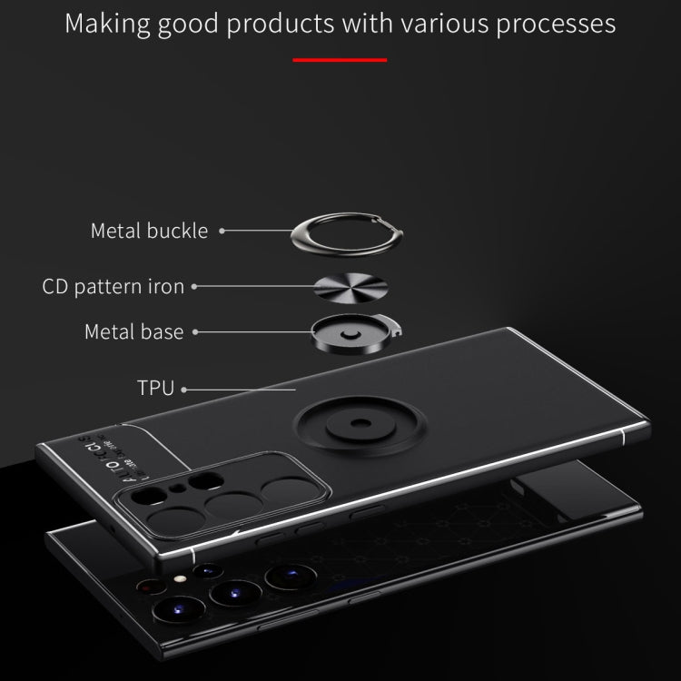 For Samsung Galaxy S23 Ultra 5G Metal Ring Holder TPU Phone Case