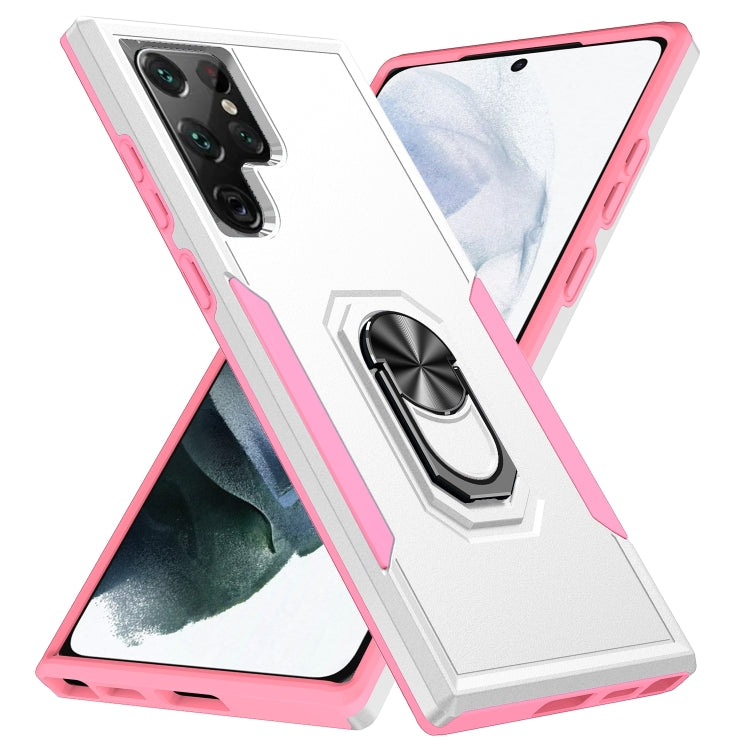 For Samsung Galaxy S23 Ultra 5G Pioneer Armor PC + TPU Holder Phone Case