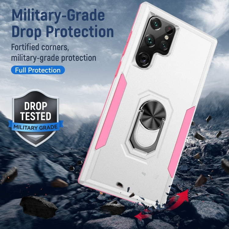 For Samsung Galaxy S23 Ultra 5G Pioneer Armor PC + TPU Holder Phone Case