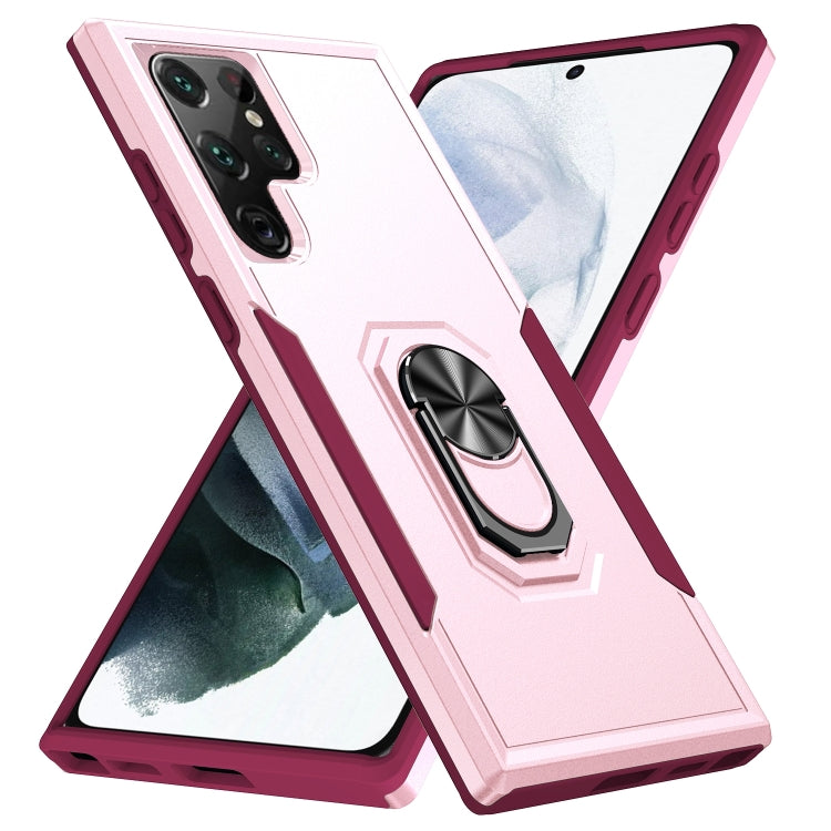 For Samsung Galaxy S23 Ultra 5G Pioneer Armor PC + TPU Holder Phone Case