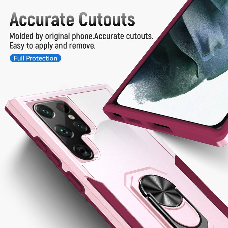 For Samsung Galaxy S23 Ultra 5G Pioneer Armor PC + TPU Holder Phone Case