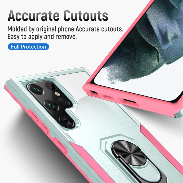 For Samsung Galaxy S23 Ultra 5G Pioneer Armor PC + TPU Holder Phone Case
