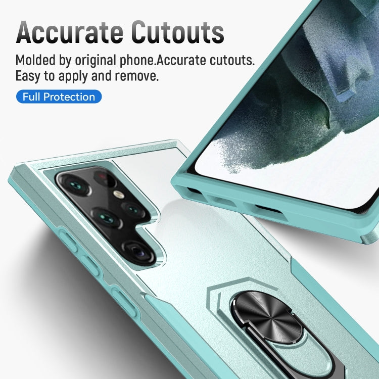 For Samsung Galaxy S23 Ultra 5G Pioneer Armor PC + TPU Holder Phone Case
