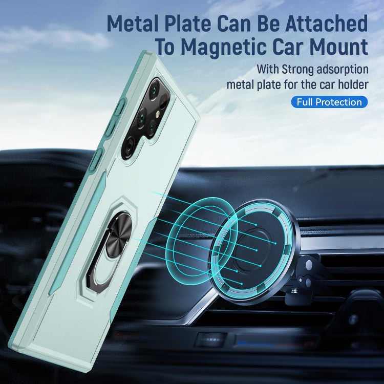 For Samsung Galaxy S23 Ultra 5G Pioneer Armor PC + TPU Holder Phone Case
