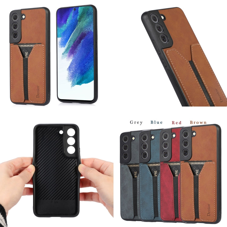 For Samsung Galaxy S22 5G Denior DV Elastic Card PU Back Cover Phone Case