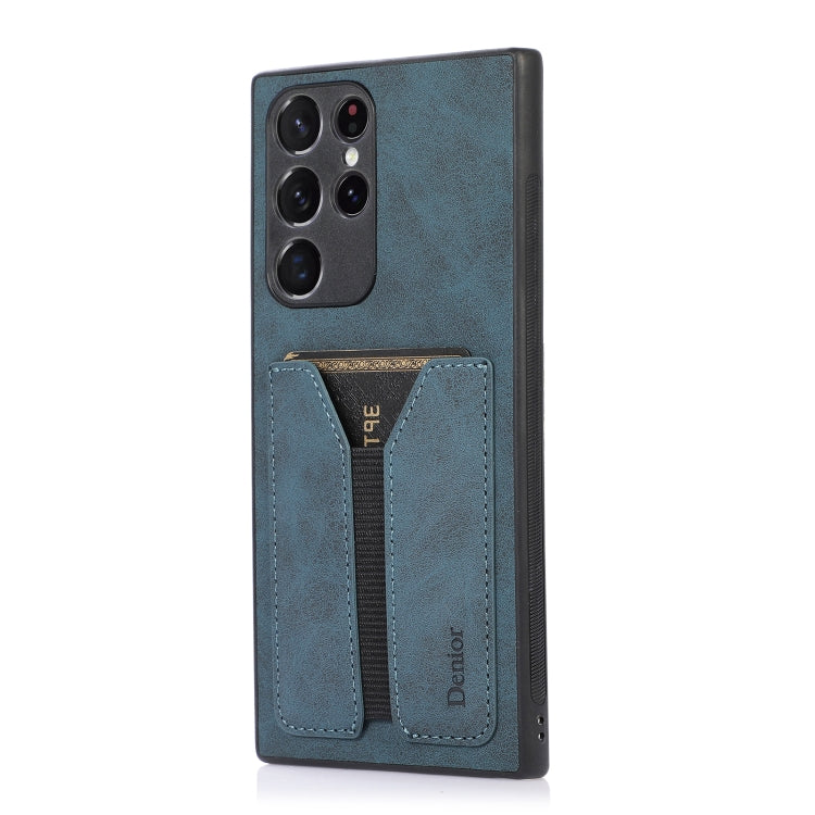 For Samsung Galaxy S22 Ultra 5G Denior DV Elastic Card PU Back Cover Phone Case