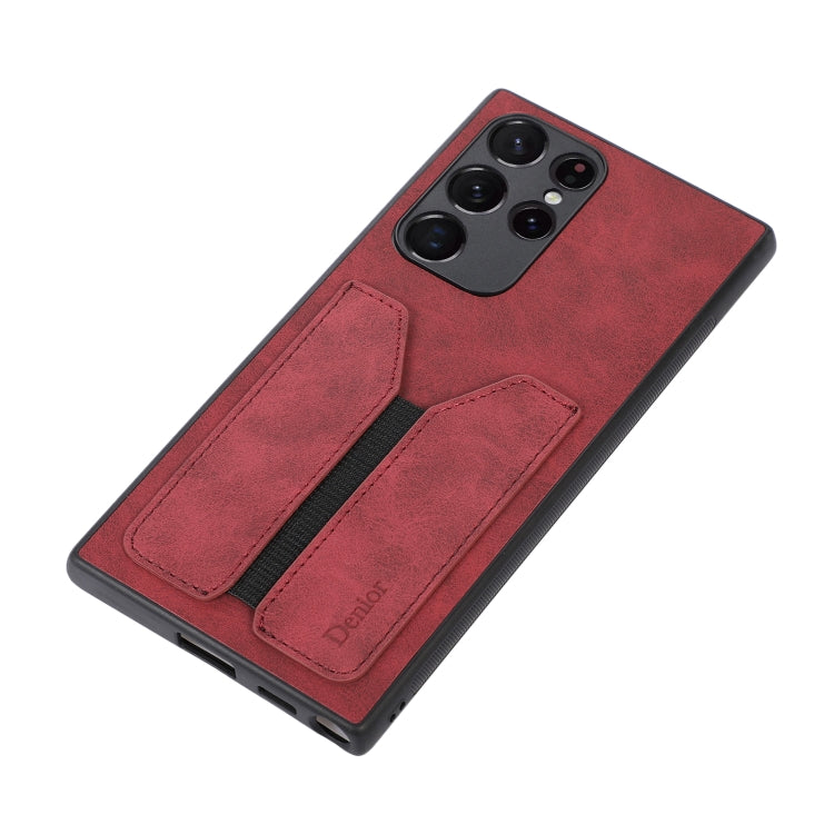 For Samsung Galaxy S22 Ultra 5G Denior DV Elastic Card PU Back Cover Phone Case