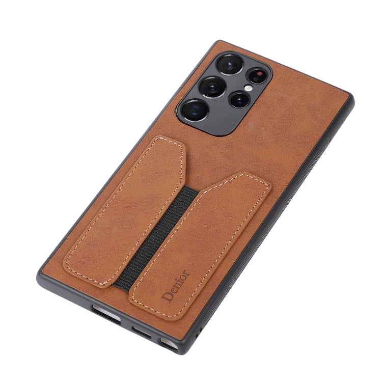 For Samsung Galaxy S22 Ultra 5G Denior DV Elastic Card PU Back Cover Phone Case