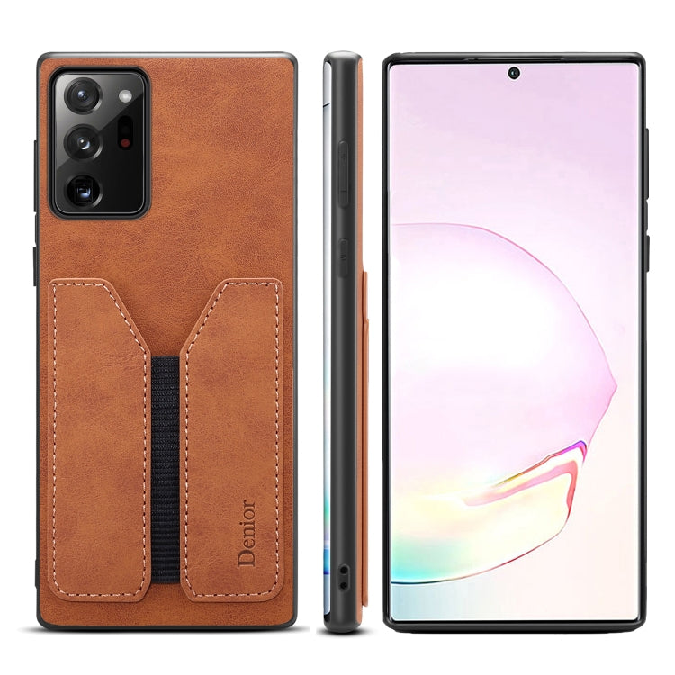 For Samsung Galaxy Note20 Ultra Denior DV Elastic Card PU Back Cover Phone Case