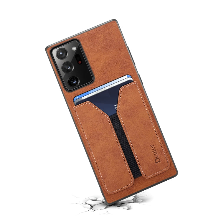 For Samsung Galaxy Note20 Ultra Denior DV Elastic Card PU Back Cover Phone Case