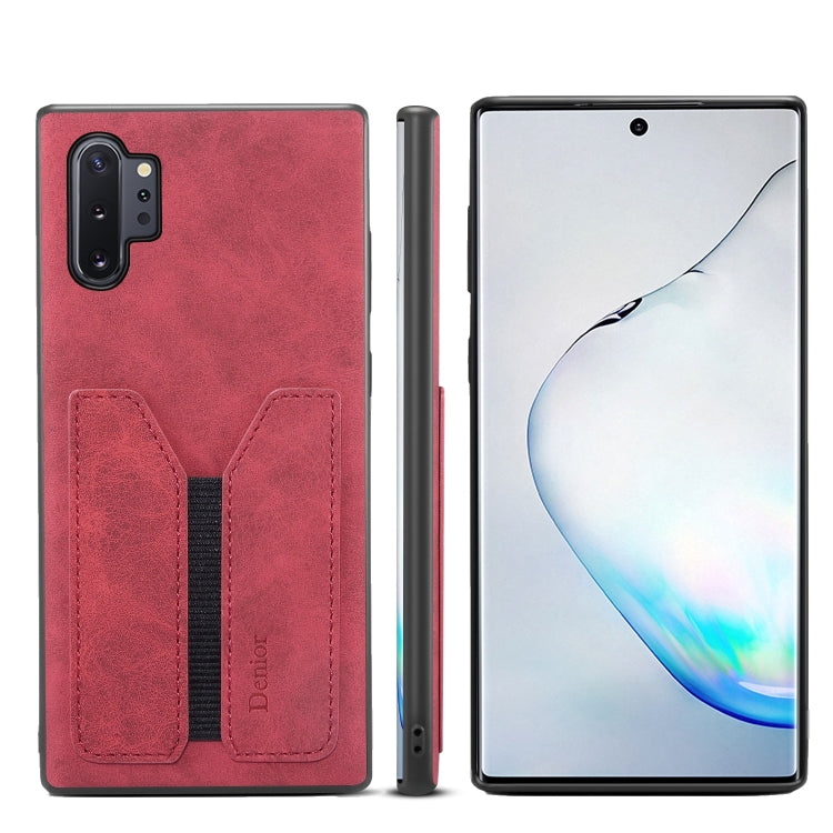 For Samsung Galaxy Note10+ Denior DV Elastic Card PU Back Cover Phone Case