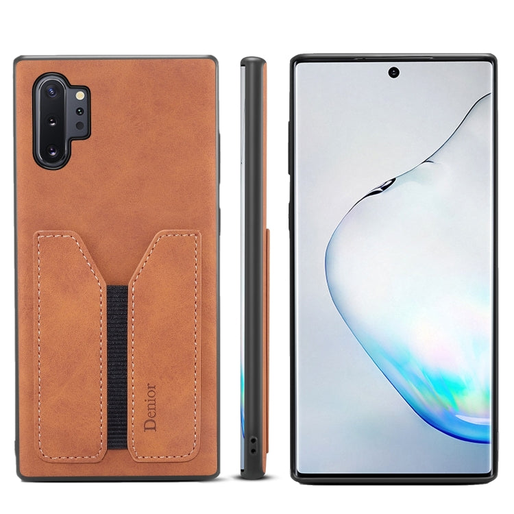 For Samsung Galaxy Note10+ Denior DV Elastic Card PU Back Cover Phone Case