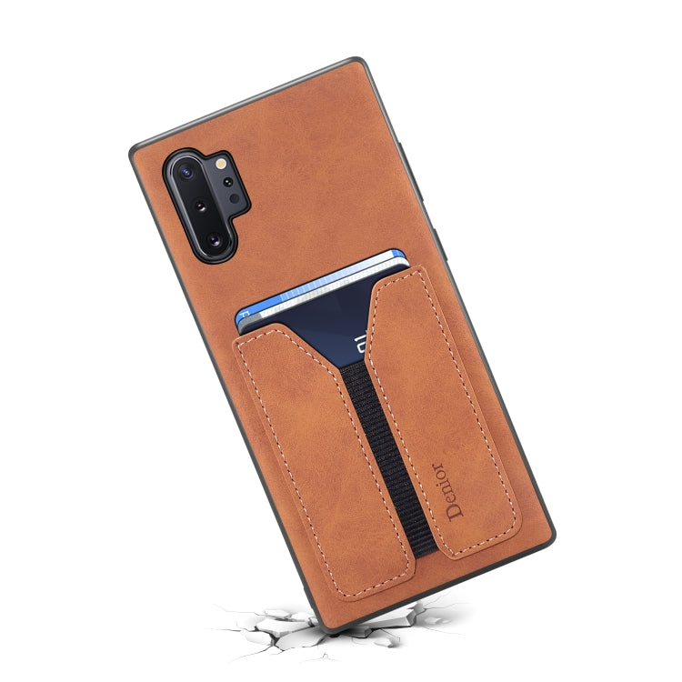 For Samsung Galaxy Note10+ Denior DV Elastic Card PU Back Cover Phone Case