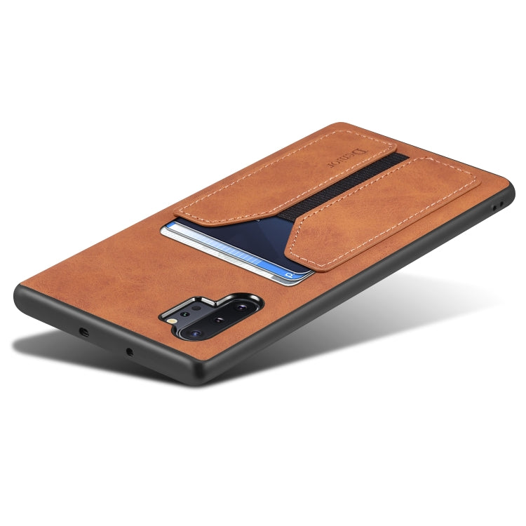 For Samsung Galaxy Note10+ Denior DV Elastic Card PU Back Cover Phone Case