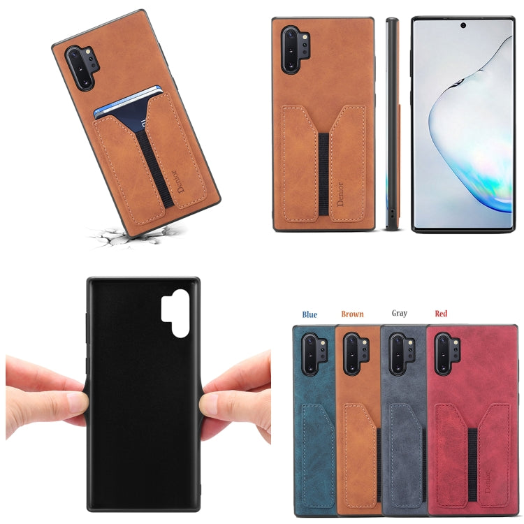 For Samsung Galaxy Note10+ Denior DV Elastic Card PU Back Cover Phone Case