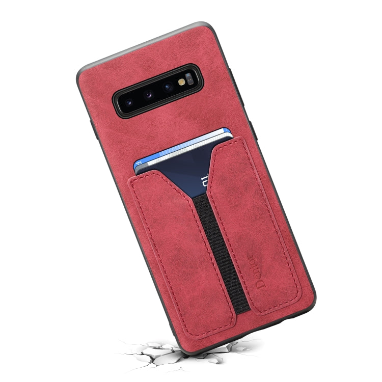 For Samsung Galaxy S10 Denior DV Elastic Card PU Back Cover Phone Case