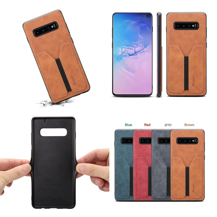 For Samsung Galaxy S10 Denior DV Elastic Card PU Back Cover Phone Case