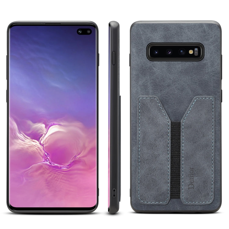 For Samsung Galaxy S10+ Denior DV Elastic Card PU Back Cover Phone Case