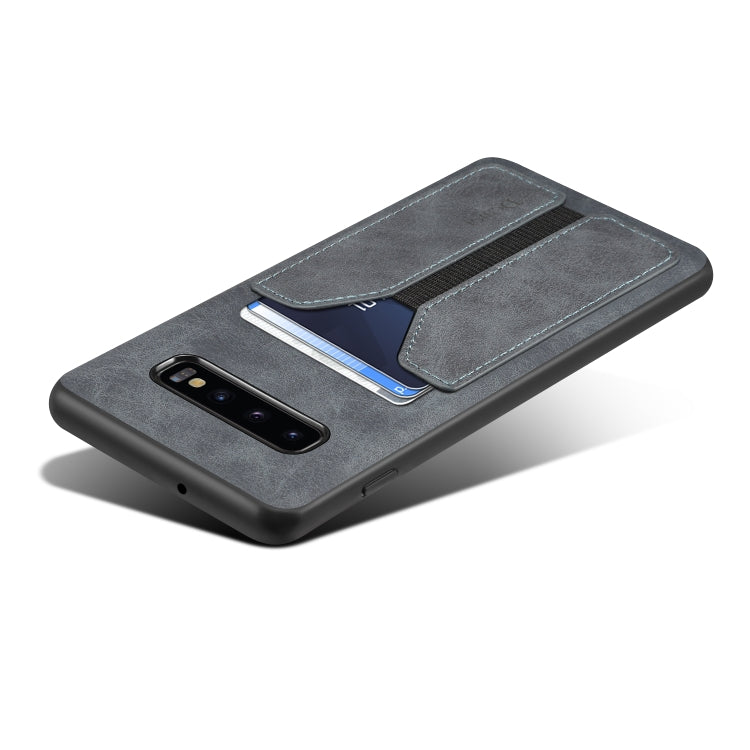 For Samsung Galaxy S10+ Denior DV Elastic Card PU Back Cover Phone Case