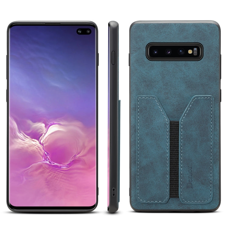 For Samsung Galaxy S10+ Denior DV Elastic Card PU Back Cover Phone Case