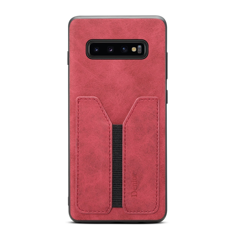 For Samsung Galaxy S10+ Denior DV Elastic Card PU Back Cover Phone Case