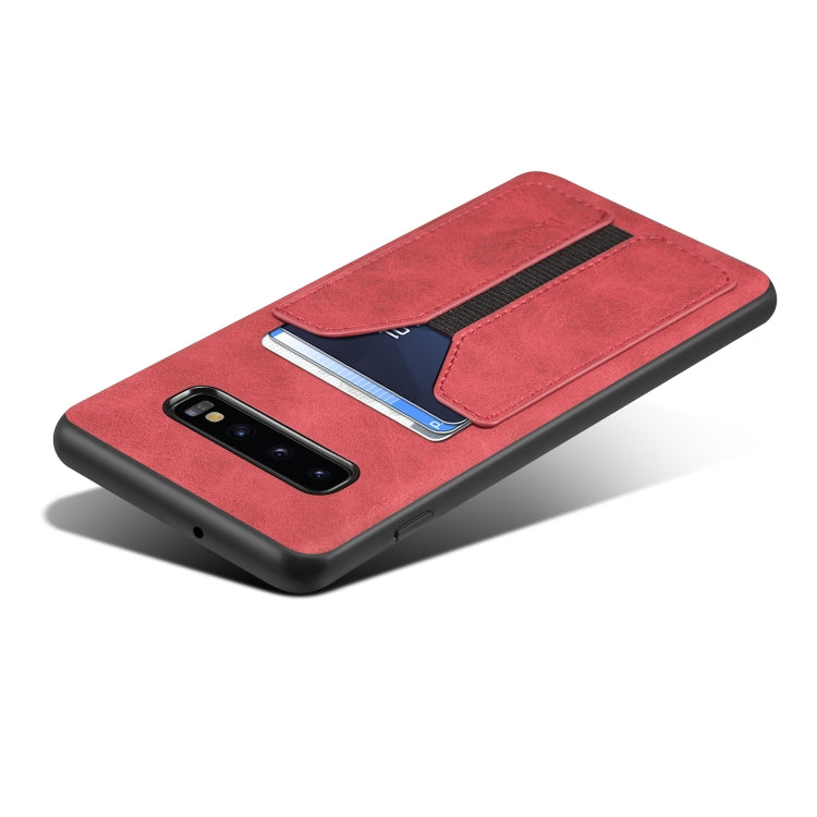 For Samsung Galaxy S10+ Denior DV Elastic Card PU Back Cover Phone Case