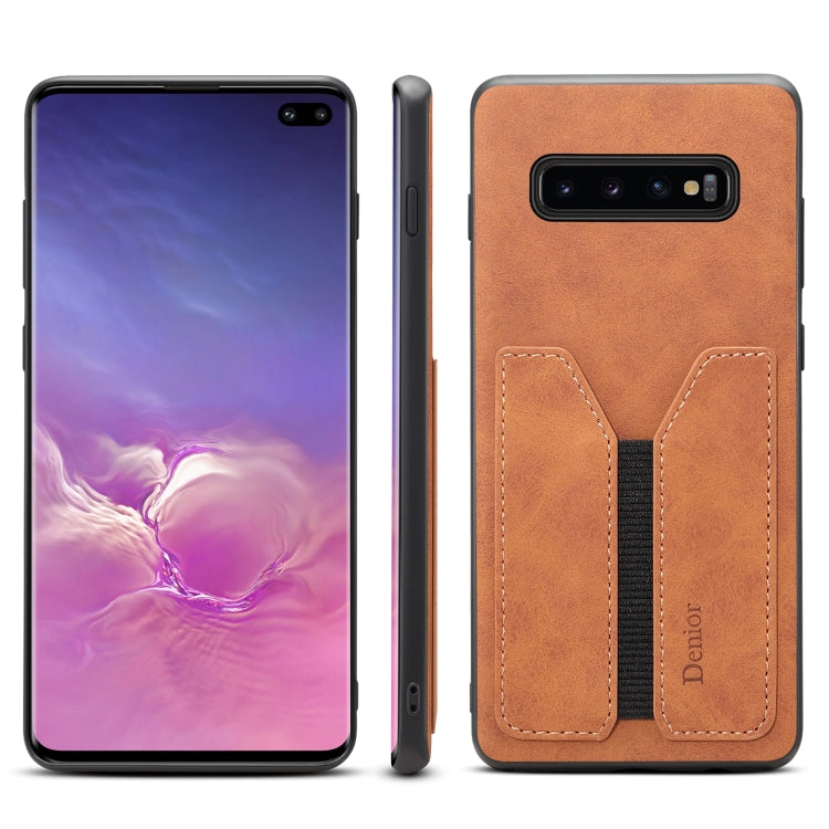 For Samsung Galaxy S10+ Denior DV Elastic Card PU Back Cover Phone Case