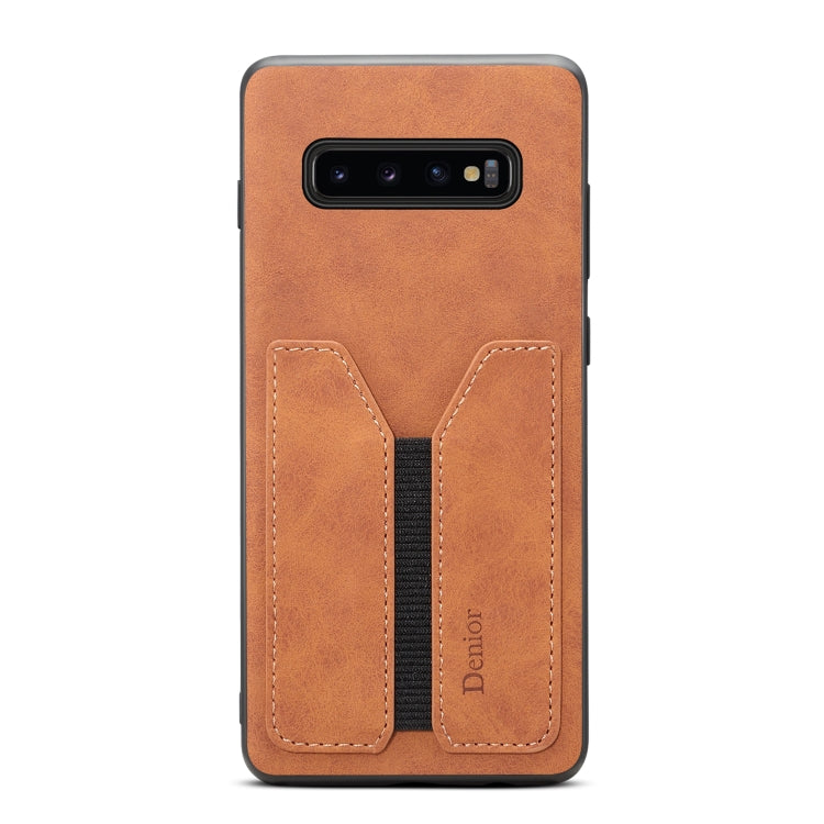 For Samsung Galaxy S10+ Denior DV Elastic Card PU Back Cover Phone Case