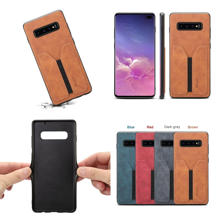 For Samsung Galaxy S10+ Denior DV Elastic Card PU Back Cover Phone Case