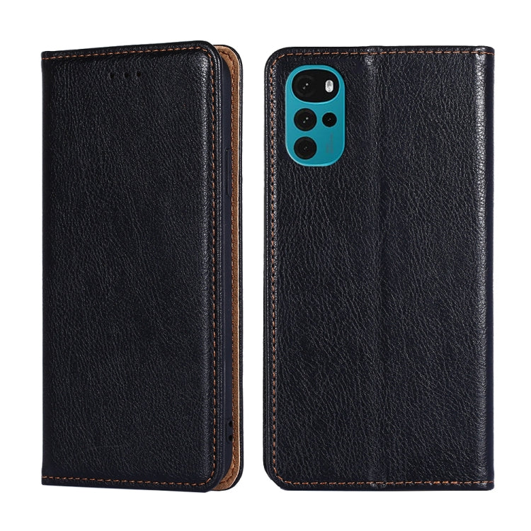 For Motorola Moto E32 India/E22s 4G Global Gloss Oil Solid Color Magnetic Leather Phone Case