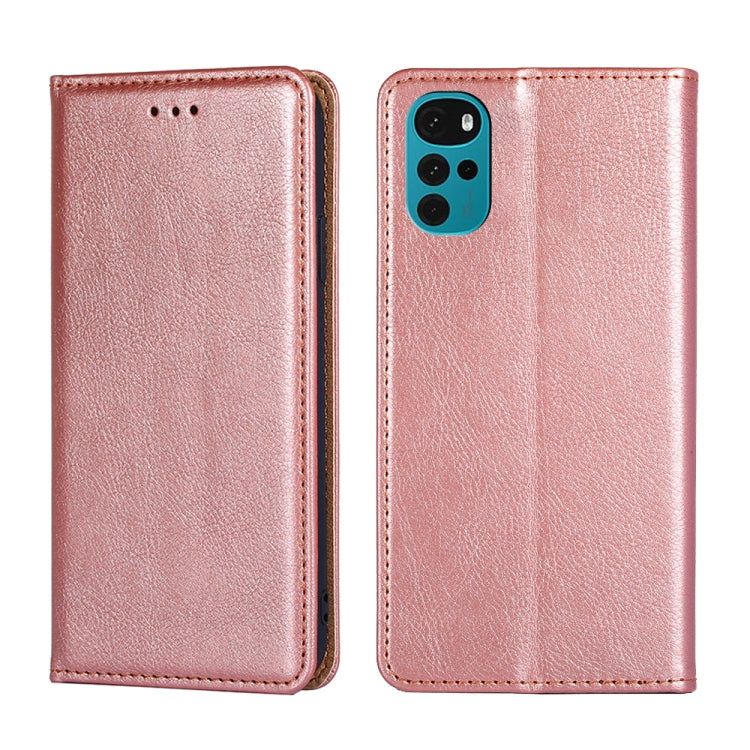 For Motorola Moto E32 India/E22s 4G Global Gloss Oil Solid Color Magnetic Leather Phone Case