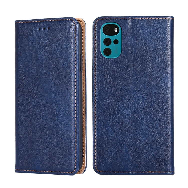 For Motorola Moto E32 India/E22s 4G Global Gloss Oil Solid Color Magnetic Leather Phone Case