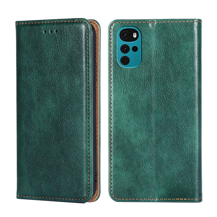 For Motorola Moto E32 India/E22s 4G Global Gloss Oil Solid Color Magnetic Leather Phone Case