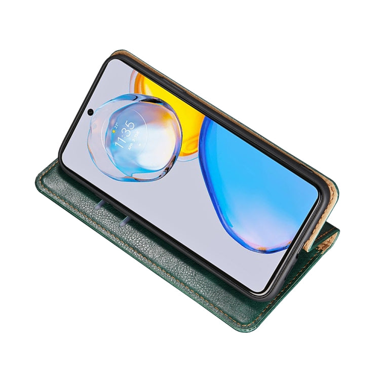 For Motorola Moto E32 India/E22s 4G Global Gloss Oil Solid Color Magnetic Leather Phone Case