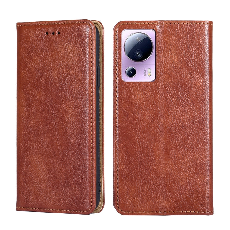 For Xiaomi Civi 2 5G Gloss Oil Solid Color Magnetic Leather Phone Case