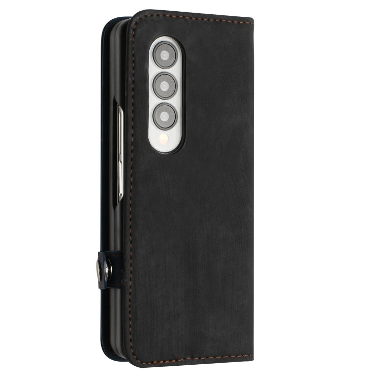 For Samsung Galaxy Z Fold 4 5G Side Buckle Double Fold Leather Phone Case