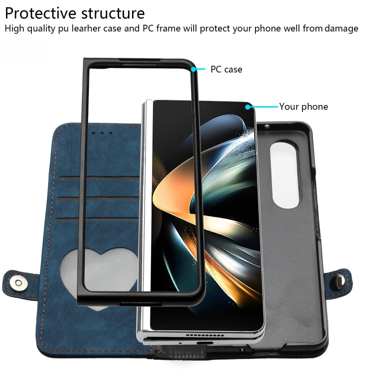 For Samsung Galaxy Z Fold 4 5G Side Buckle Double Fold Leather Phone Case