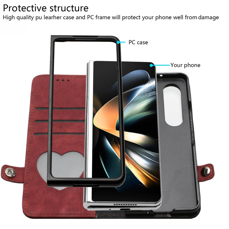 For Samsung Galaxy Z Fold 4 5G Side Buckle Double Fold Leather Phone Case