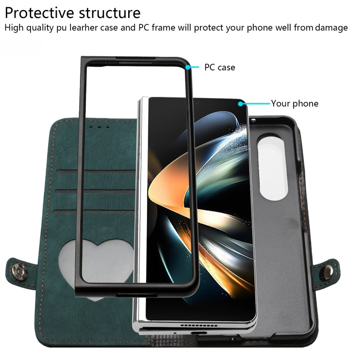 For Samsung Galaxy Z Fold 4 5G Side Buckle Double Fold Leather Phone Case