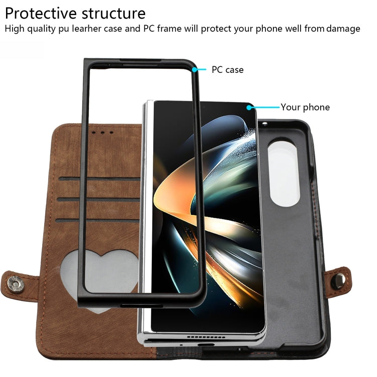 For Samsung Galaxy Z Fold 4 5G Side Buckle Double Fold Leather Phone Case
