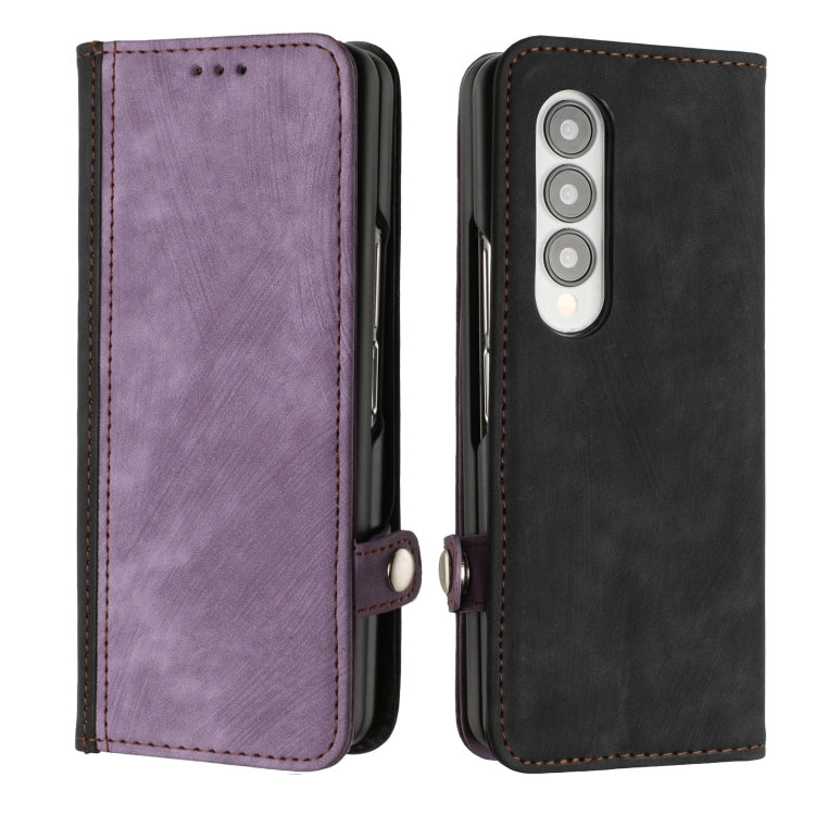 For Samsung Galaxy Z Fold 4 5G Side Buckle Double Fold Leather Phone Case