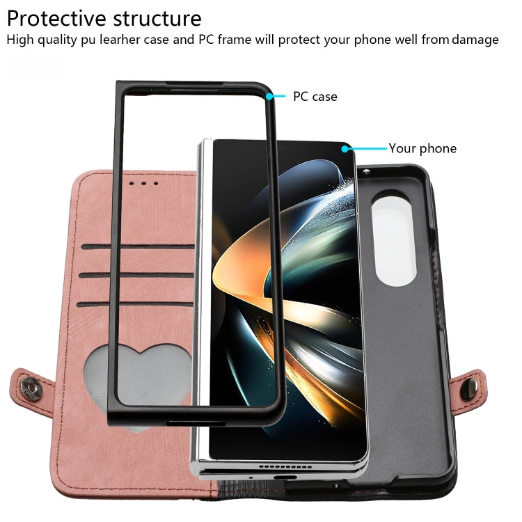 For Samsung Galaxy Z Fold 4 5G Side Buckle Double Fold Leather Phone Case