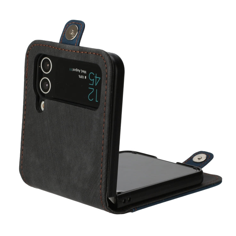 For Samsung Galaxy Z Flip 4 5G Side Buckle Double Fold Leather Phone Case