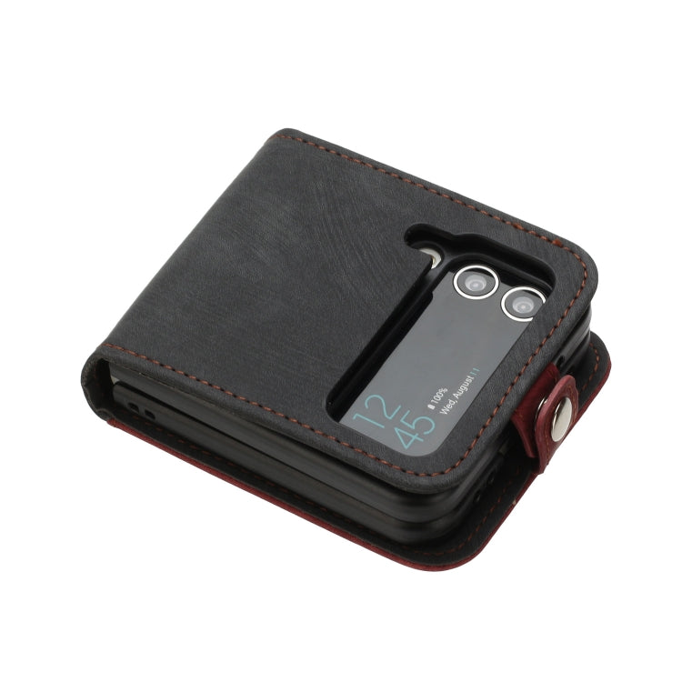For Samsung Galaxy Z Flip 4 5G Side Buckle Double Fold Leather Phone Case