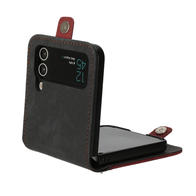For Samsung Galaxy Z Flip 4 5G Side Buckle Double Fold Leather Phone Case
