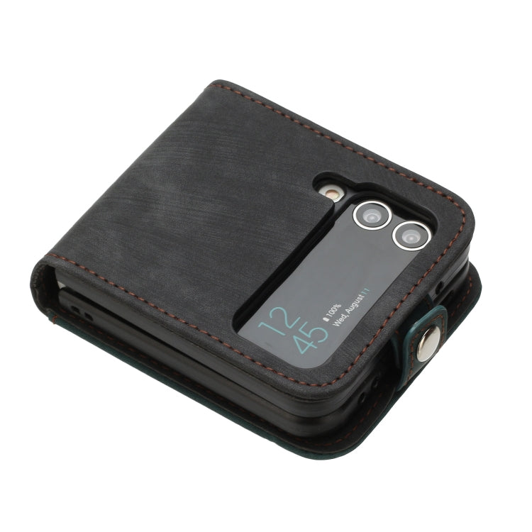For Samsung Galaxy Z Flip 4 5G Side Buckle Double Fold Leather Phone Case