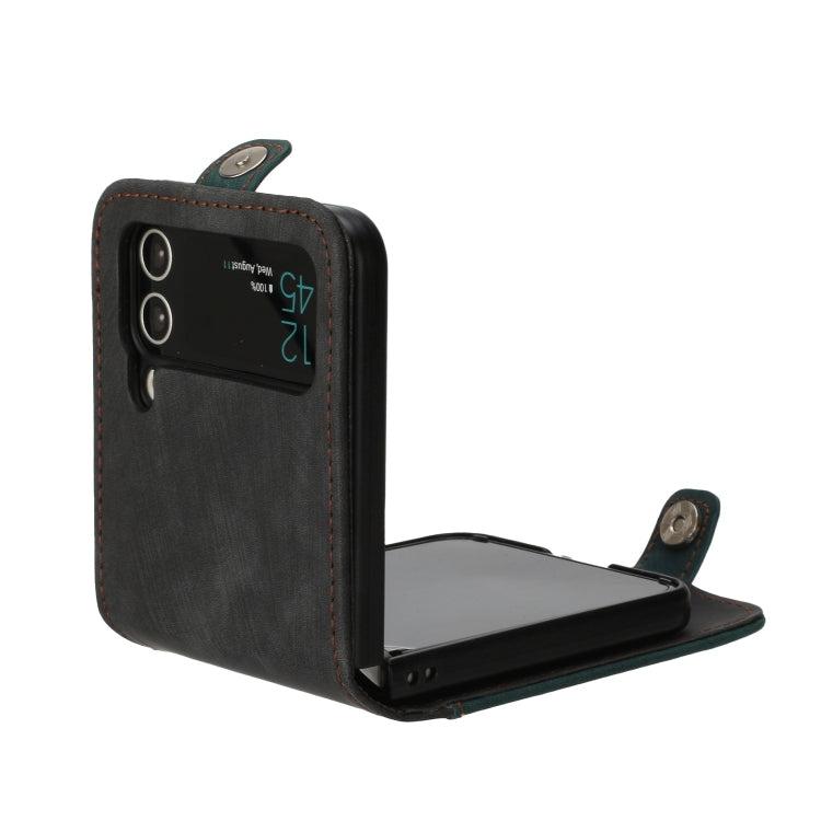 For Samsung Galaxy Z Flip 4 5G Side Buckle Double Fold Leather Phone Case