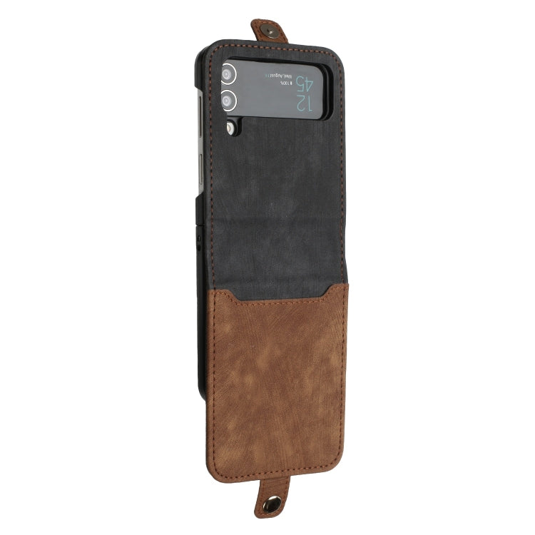 For Samsung Galaxy Z Flip 4 5G Side Buckle Double Fold Leather Phone Case