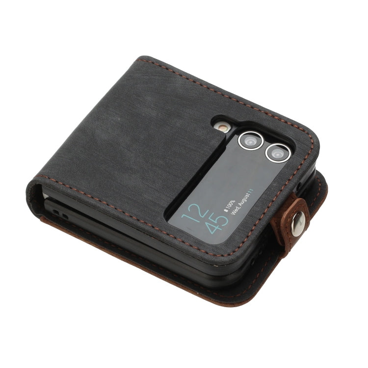 For Samsung Galaxy Z Flip 4 5G Side Buckle Double Fold Leather Phone Case